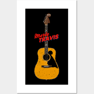 Merle Travis Bigsby Neck Martin D28 Scratchplate Design II Acoustic Guitar Posters and Art